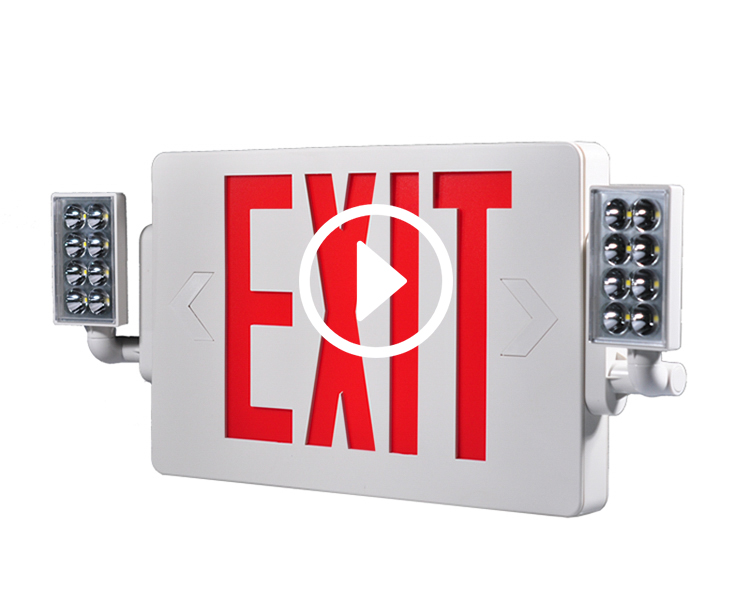 چراغ های خروج آتش سوزی JLECD2RW-EMGENCY با حروف قرمز